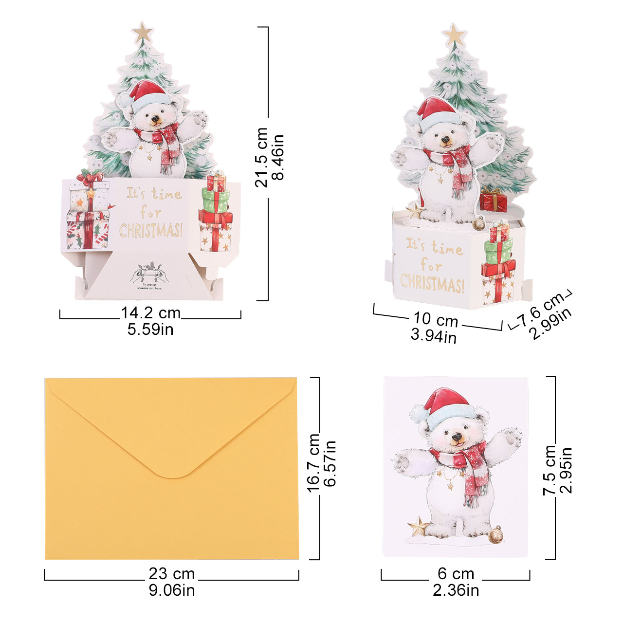 Polar Bear Christmas Pop Up Card