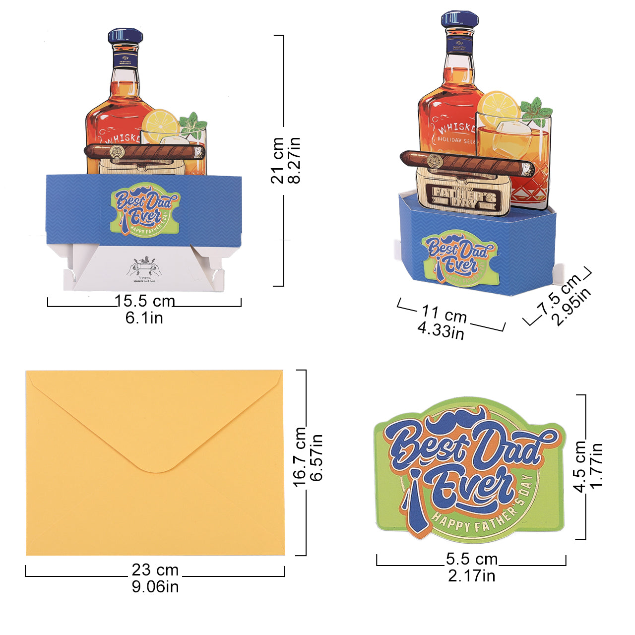 Best Dad Ever Whiskey Pop Up Card