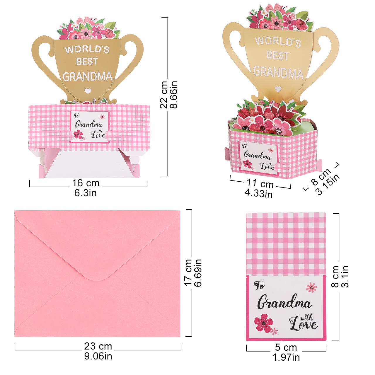 World's Best Grandma & Mom Pop Up Card