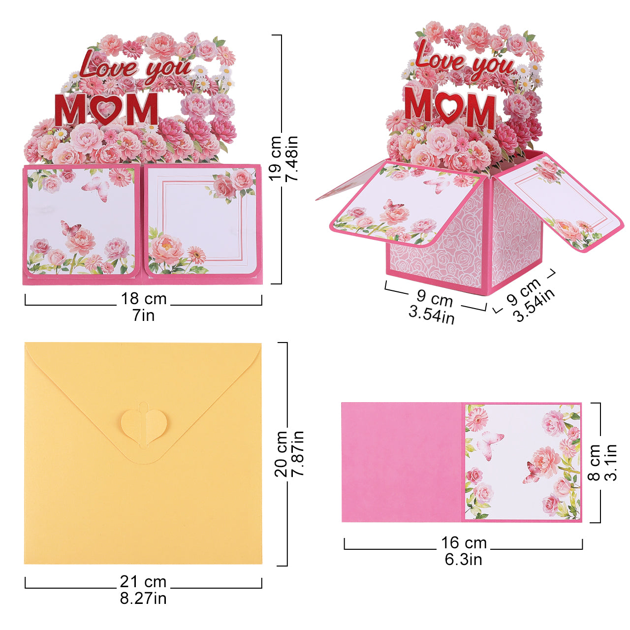 Love You Flower Box Pop Up Card