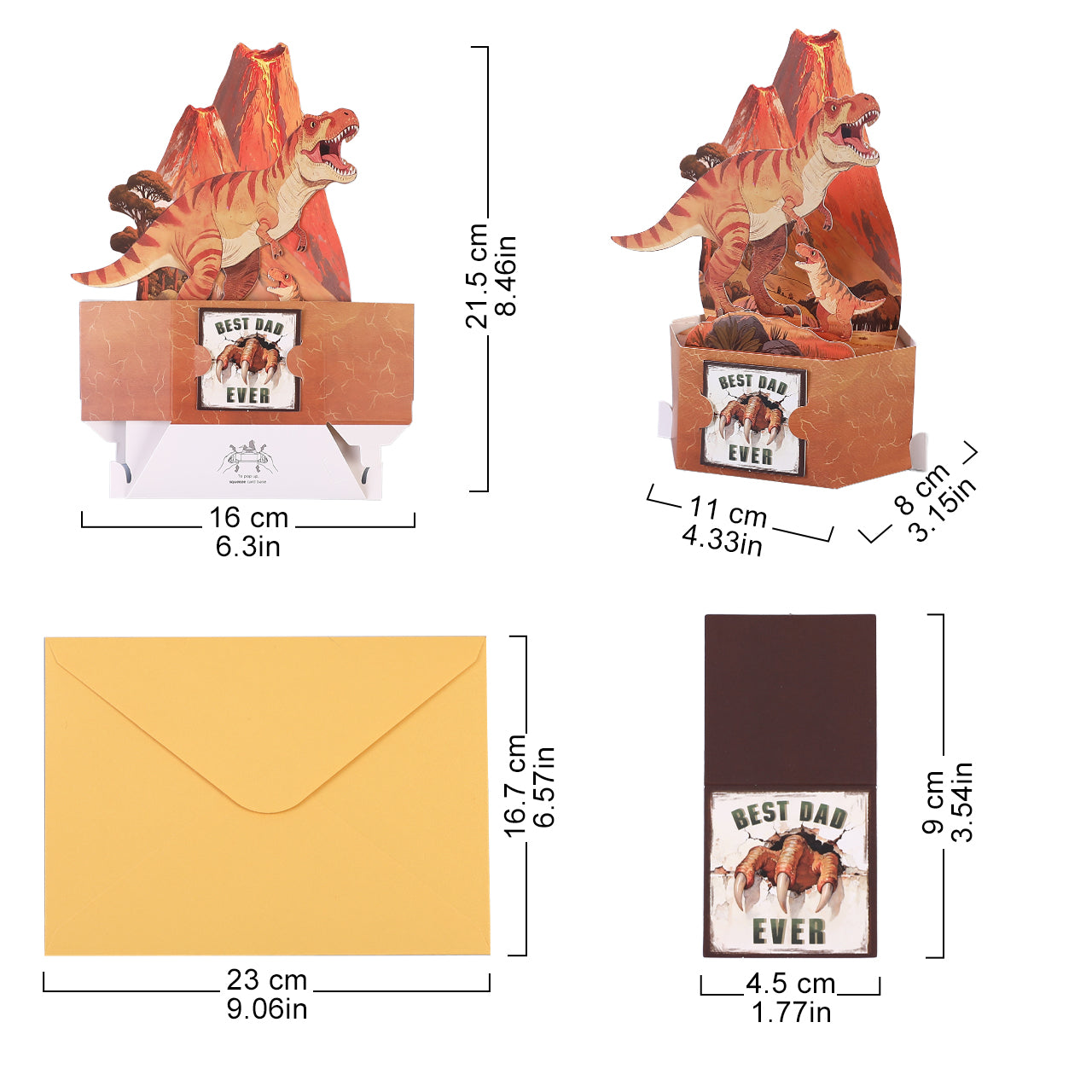 Best Dad Ever Dinosaur Pop Up Card