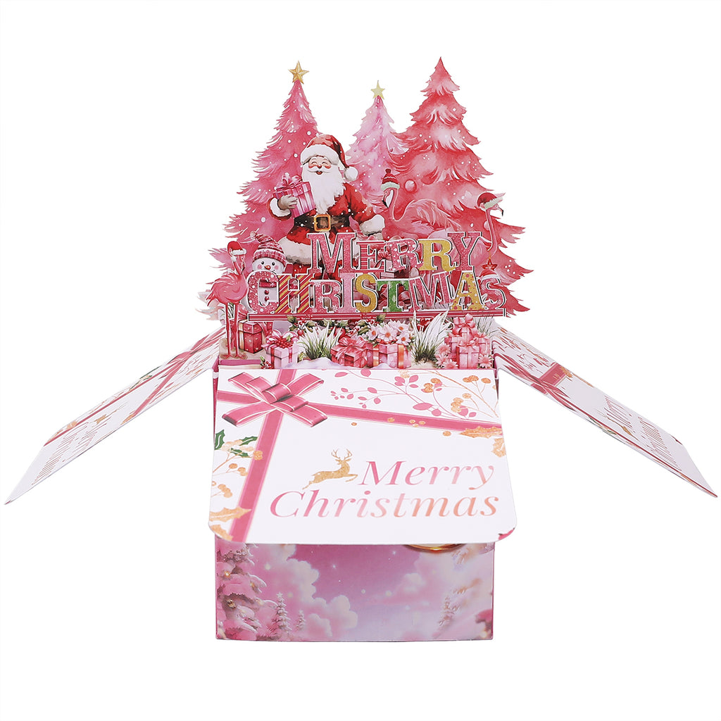Pink Christmas Tree Pop Up Card