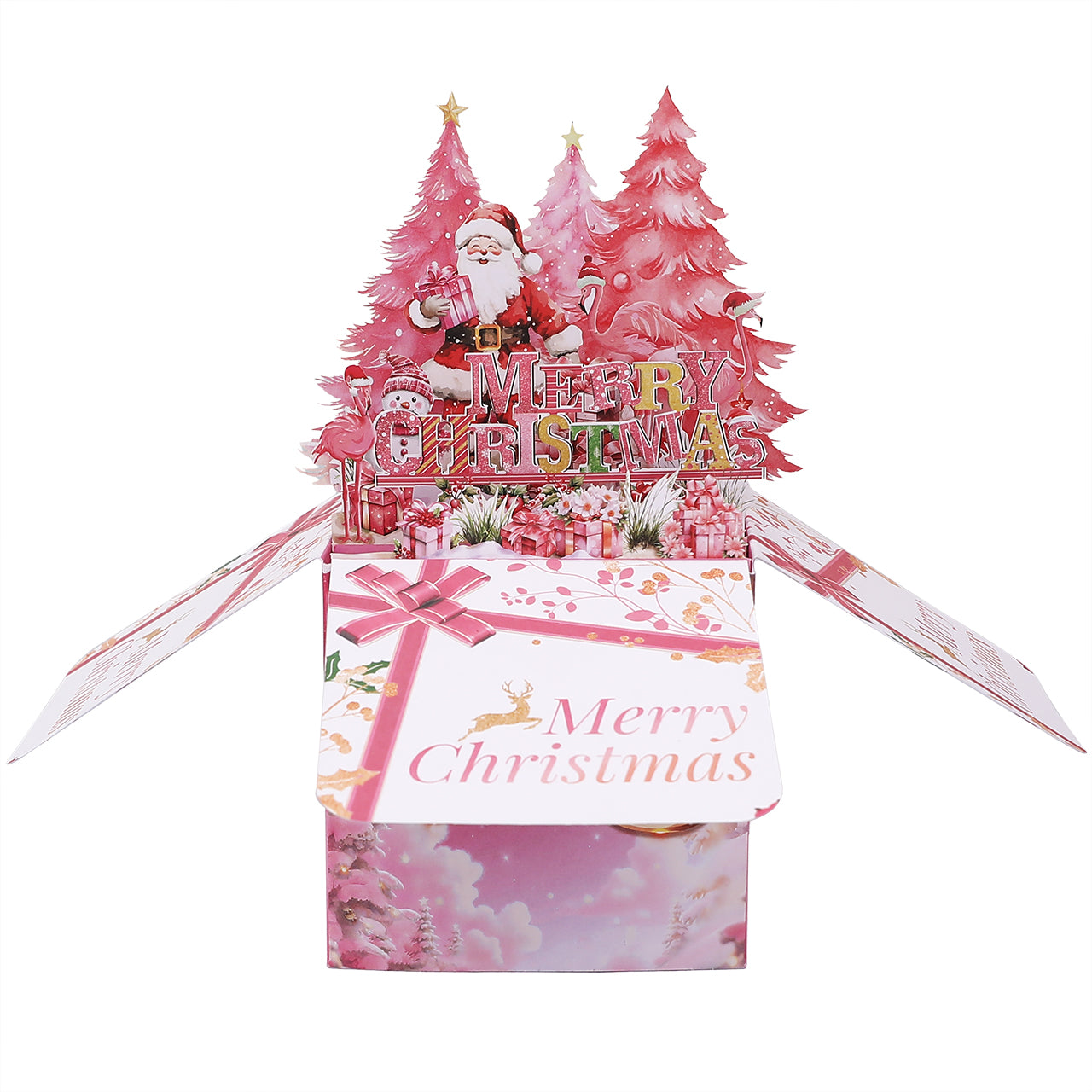 Pink Christmas Tree Pop Up Card