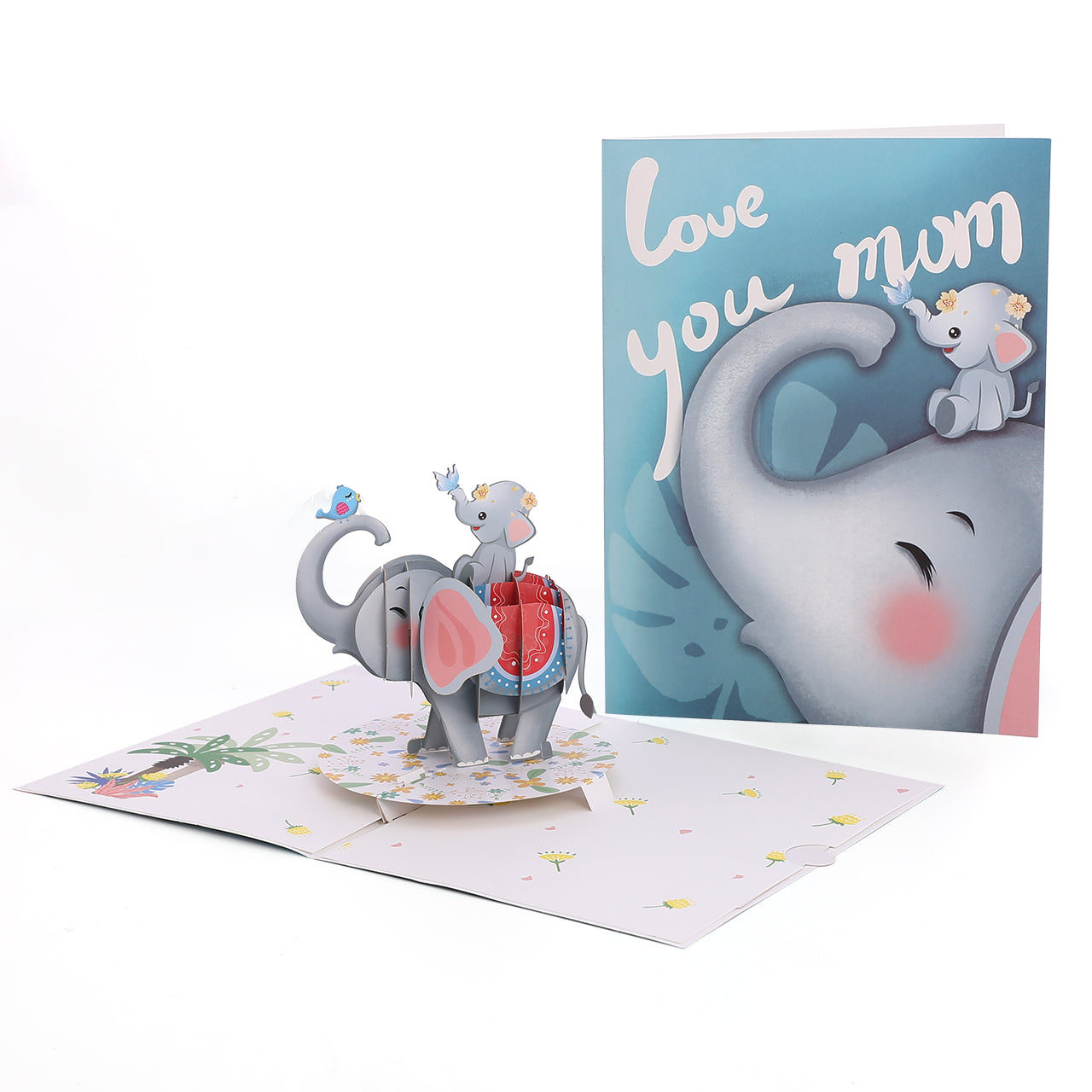 Love You Mum Elephant Pop Up Card