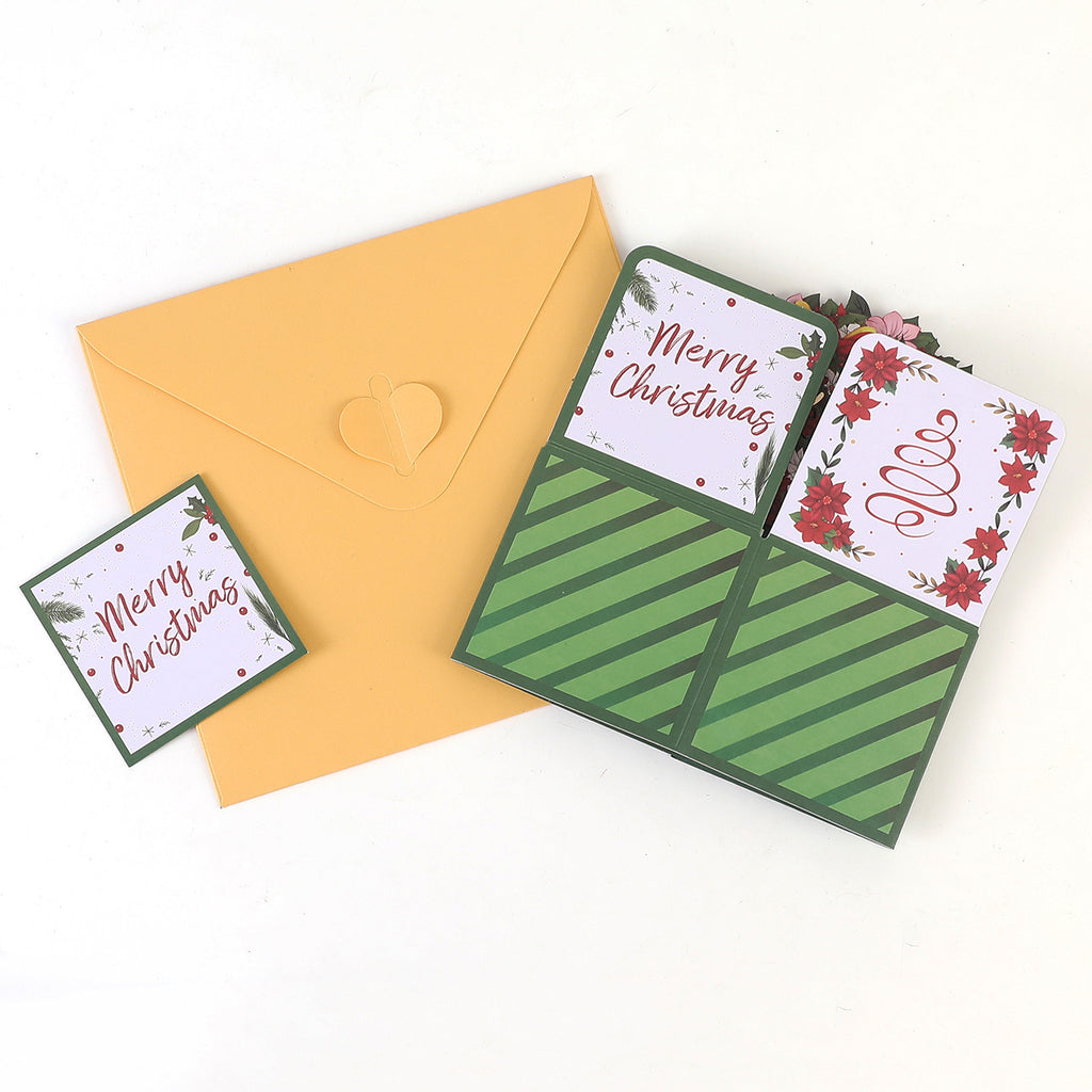 Merry Christmas Wreath Box Pop Up Card