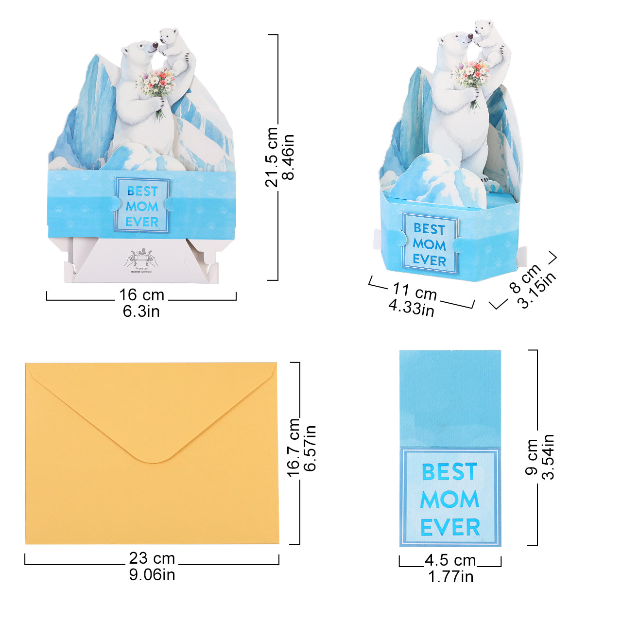 Best Mom Ever Polar Bear Pop Up Card