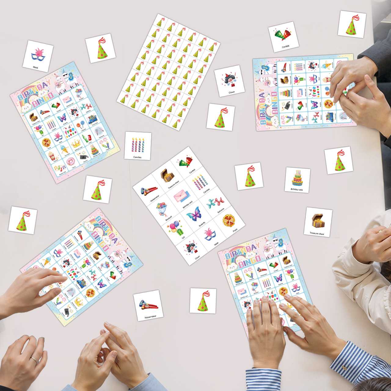 Birthday Bingo Game Cards Set