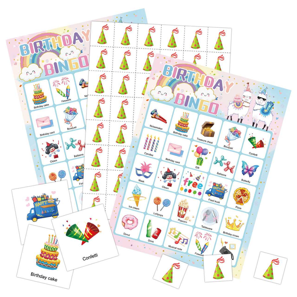 Birthday Bingo Game Cards Set