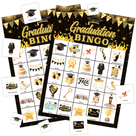 Graduation Bingo Game Cards Set