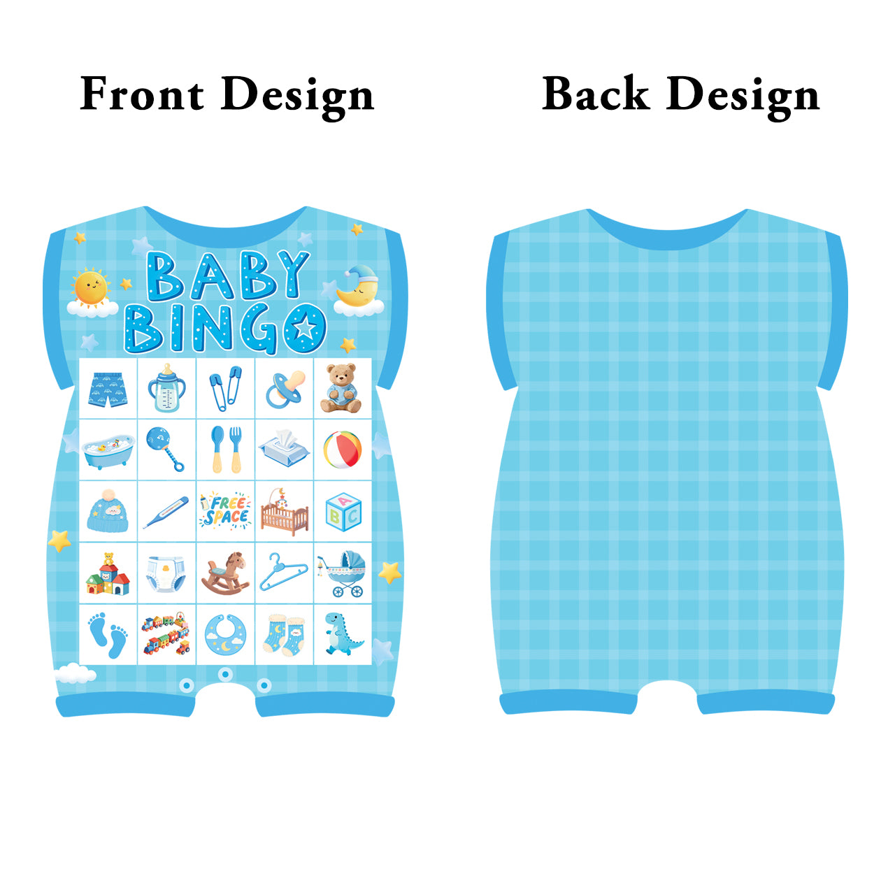 Baby Boy Shower Bingo Game Cards Set