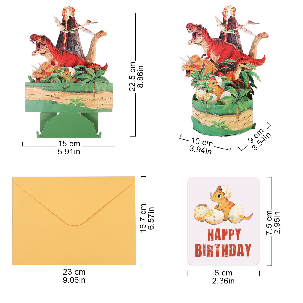 Dinosaur Birthday Pop Up Card