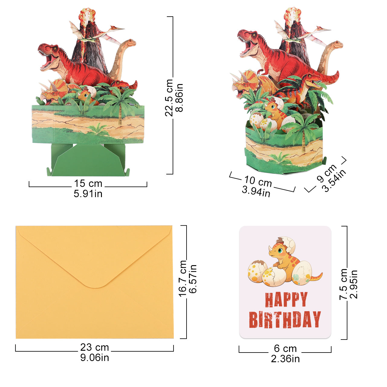 Dinosaur Birthday Pop Up Card