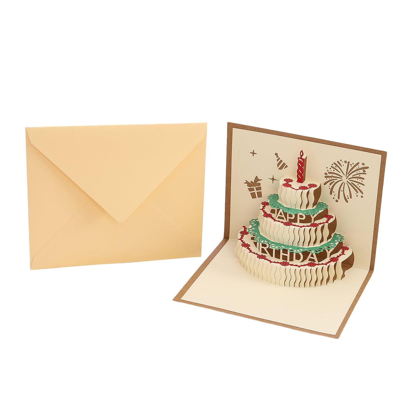 Laser Cut Birthday Cake Pop Up Card