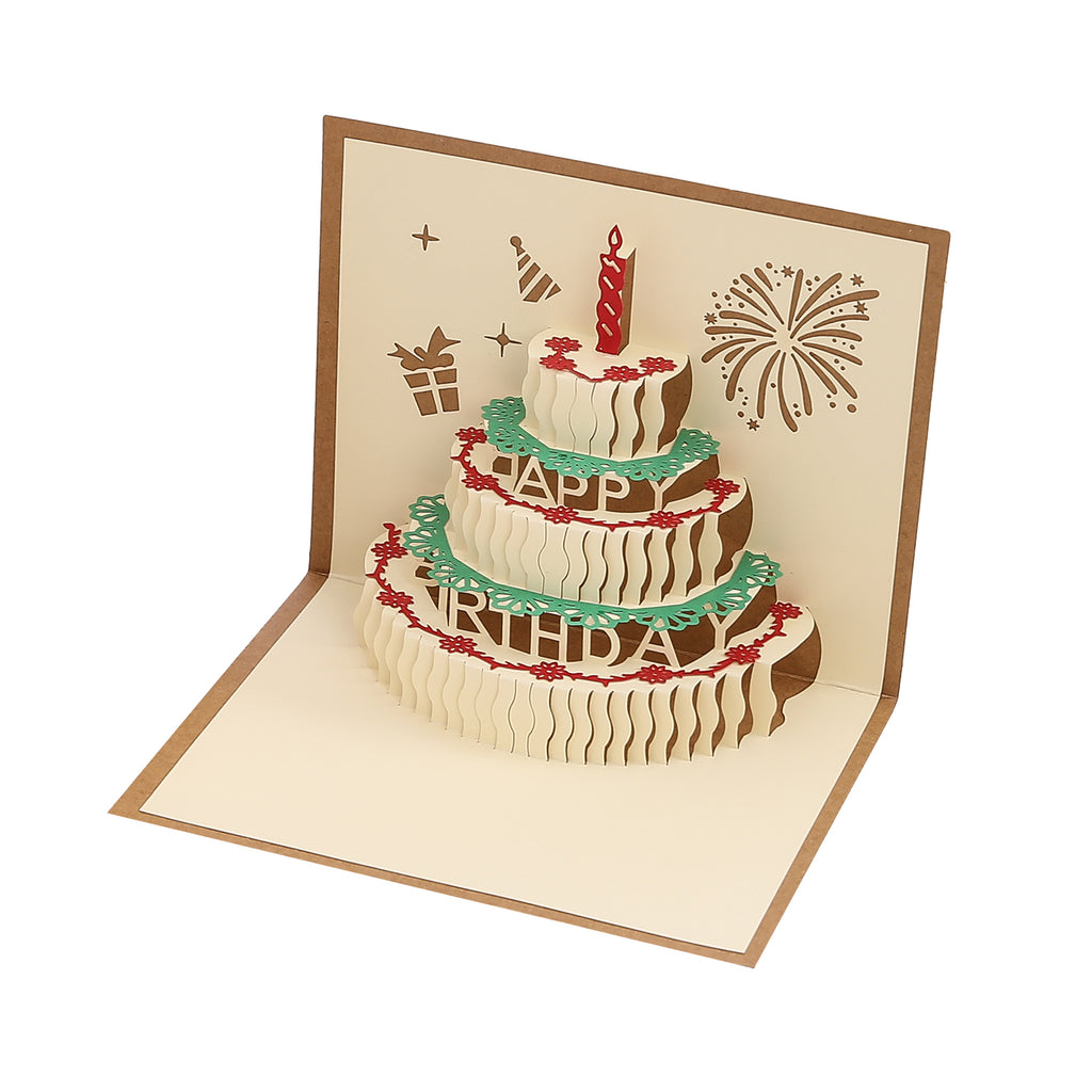 Laser Cut Birthday Cake Pop Up Card