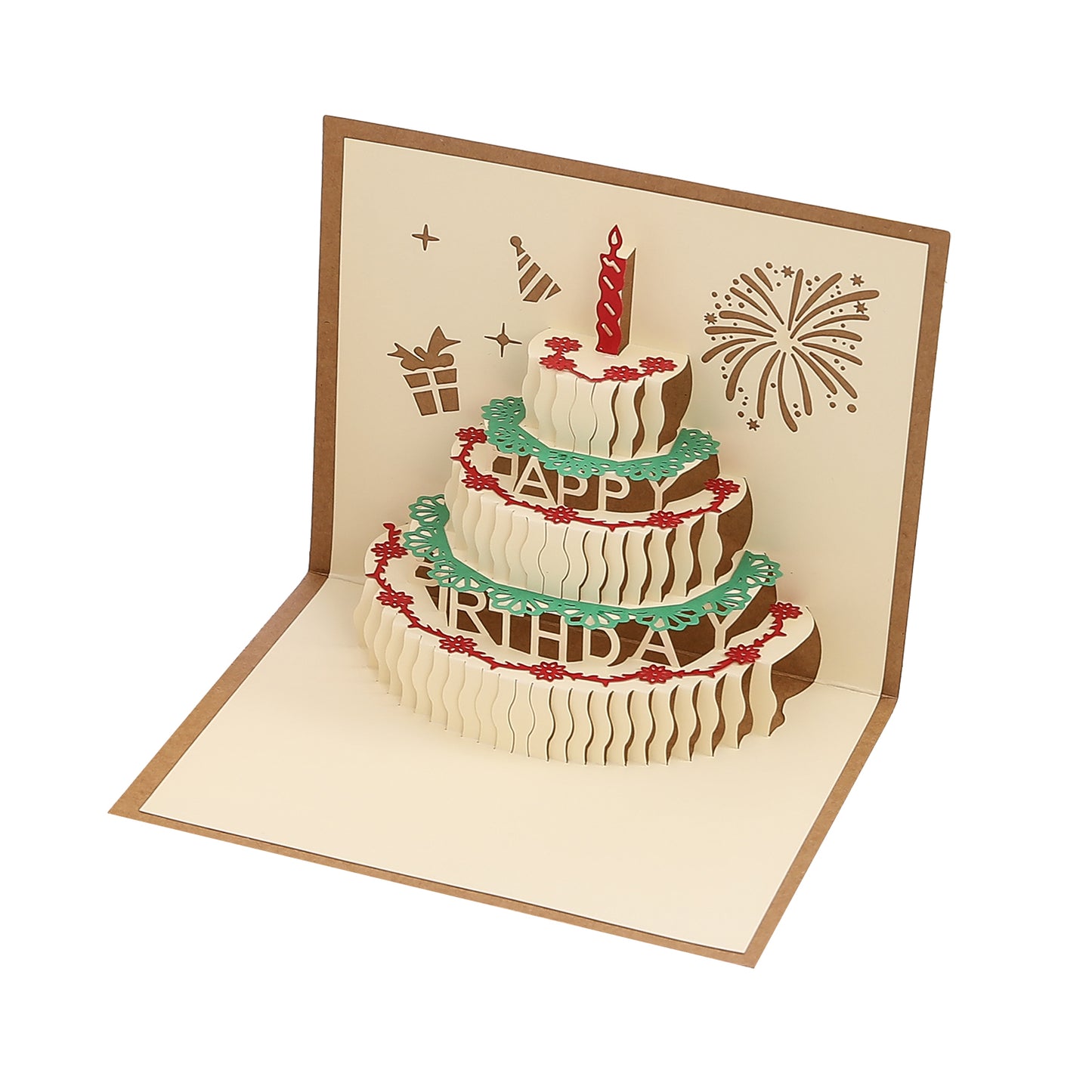 Laser Cut Birthday Cake Pop Up Card