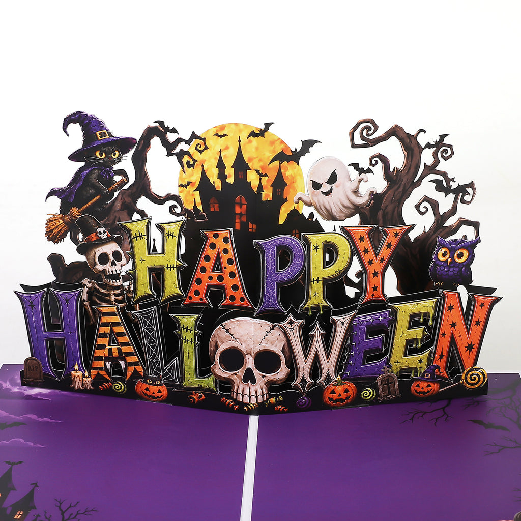 Happy Halloween Haunted Castle Pop Up Card