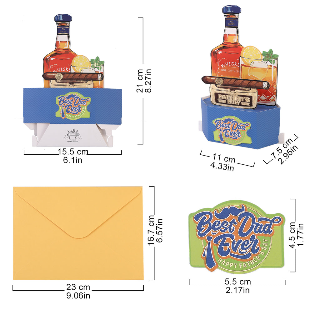 Best Dad Ever Whiskey Pop-Up Card