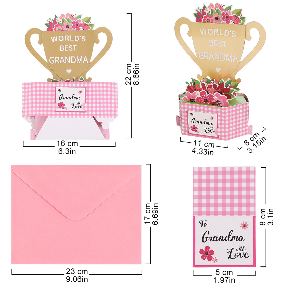 World's Best Grandma & Mom Pop Up Card