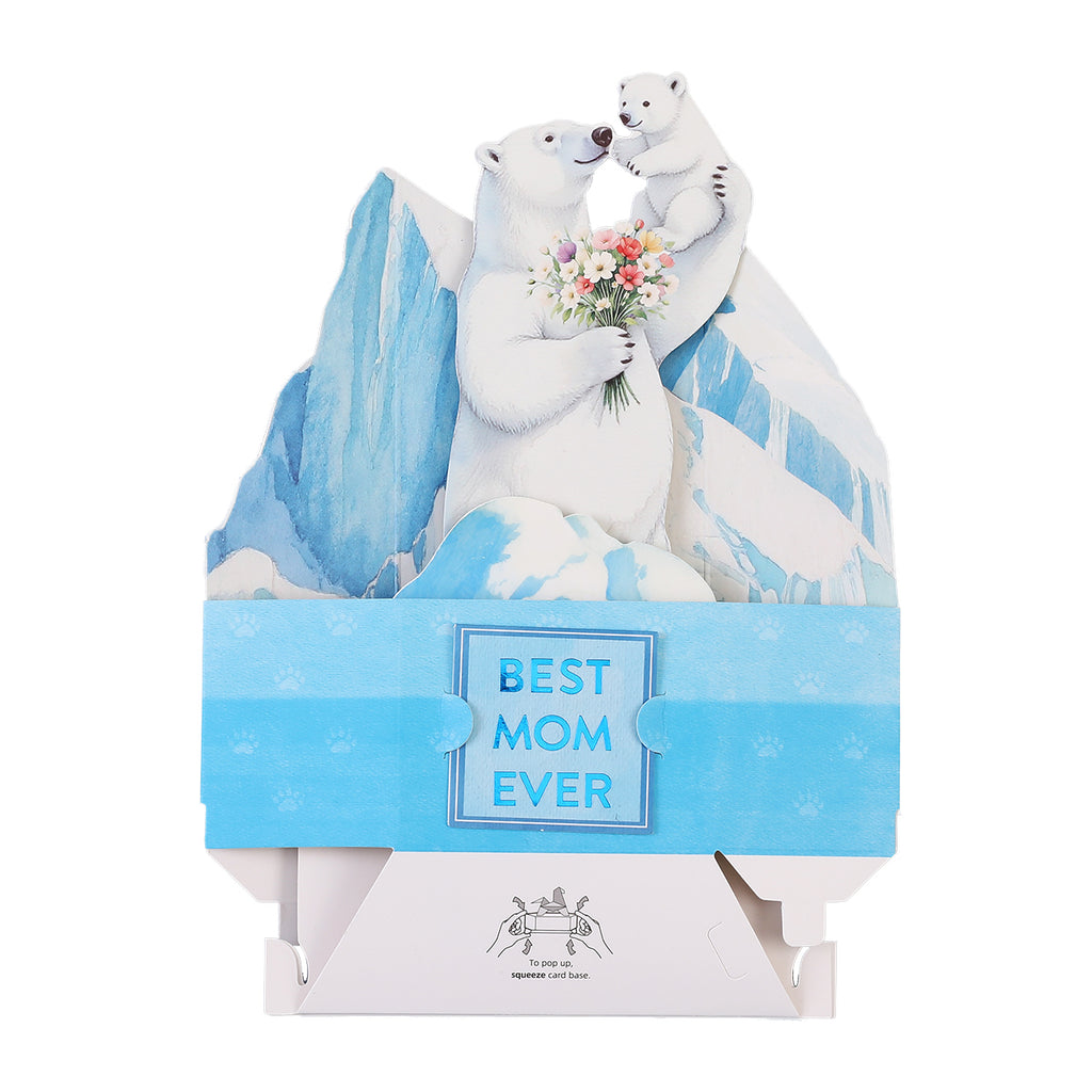Best Mom Ever Polar Bear Pop Up Card