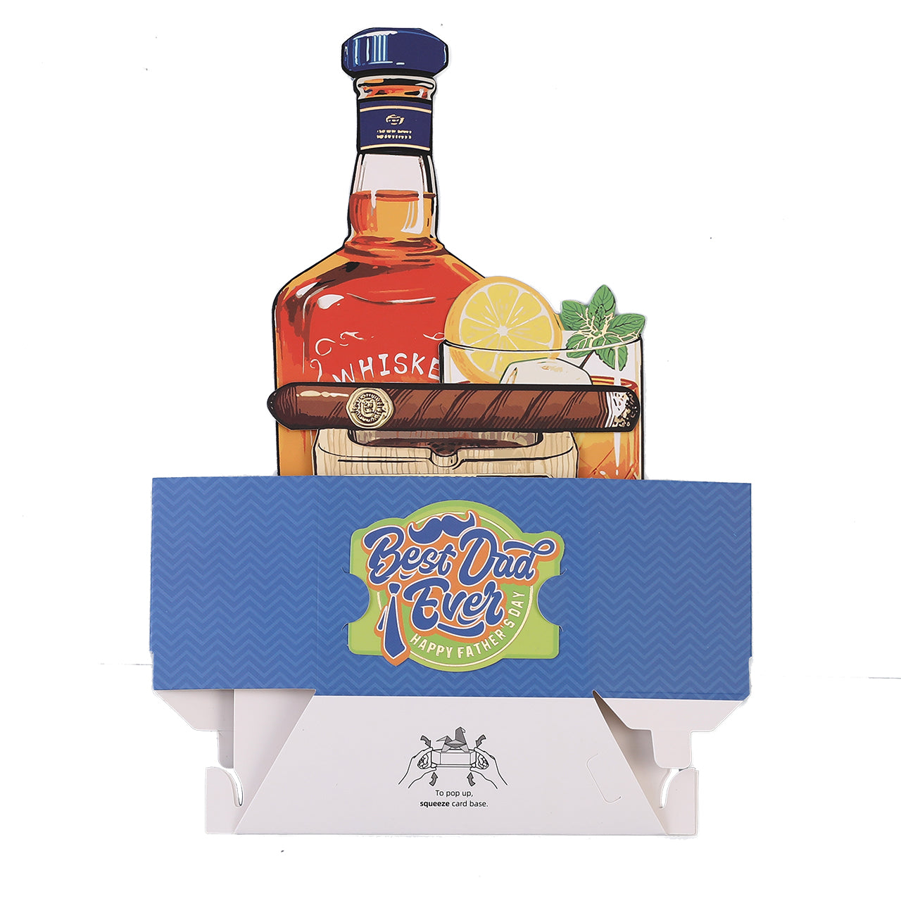 Best Dad Ever Whiskey Pop Up Card