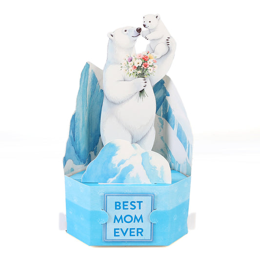 Best Mom Ever Polar Bear Pop Up Card
