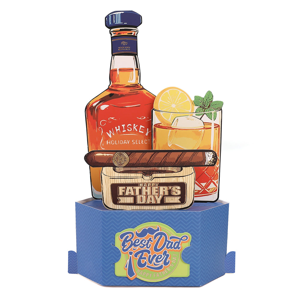 Best Dad Ever Whiskey Pop-Up Card
