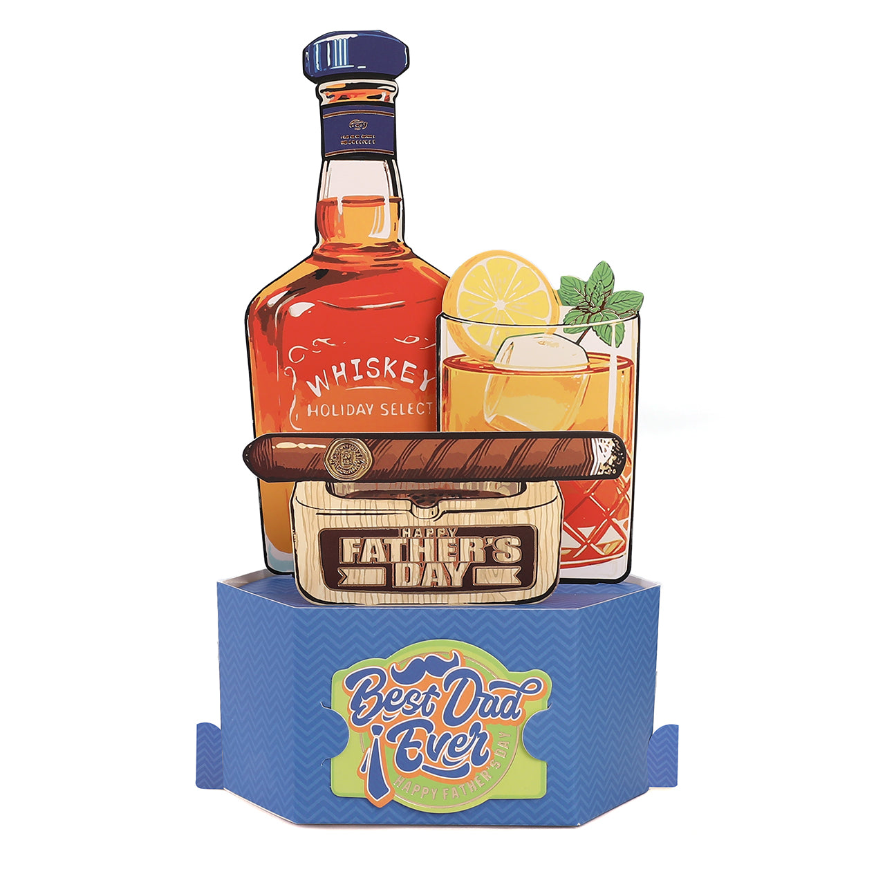 Best Dad Ever Whiskey Pop Up Card
