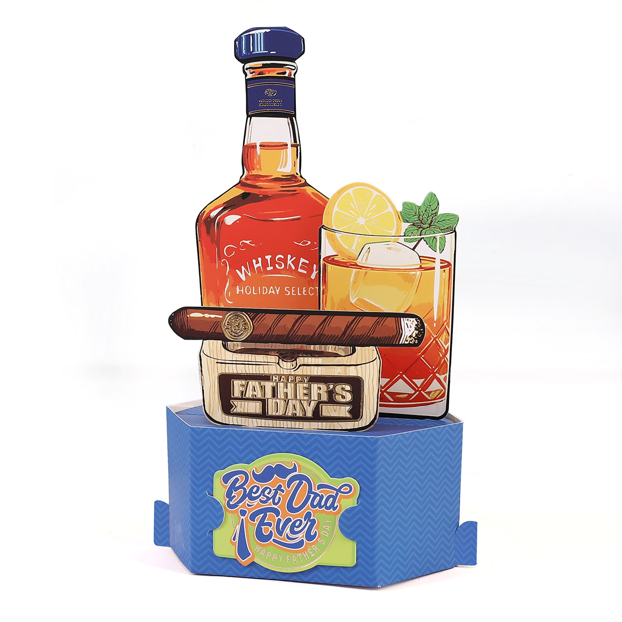Best Dad Ever Whiskey Pop Up Card