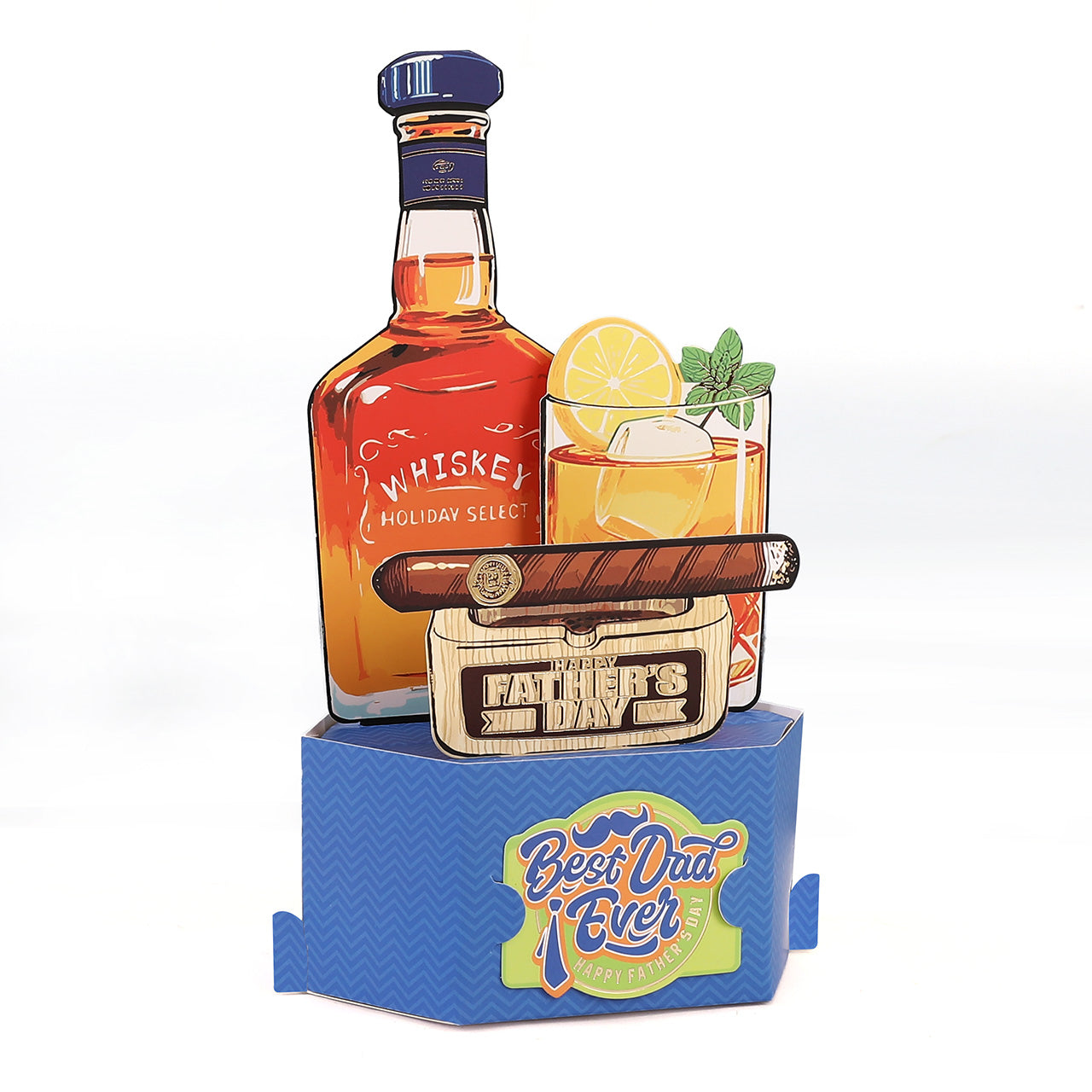 Best Dad Ever Whiskey Pop Up Card