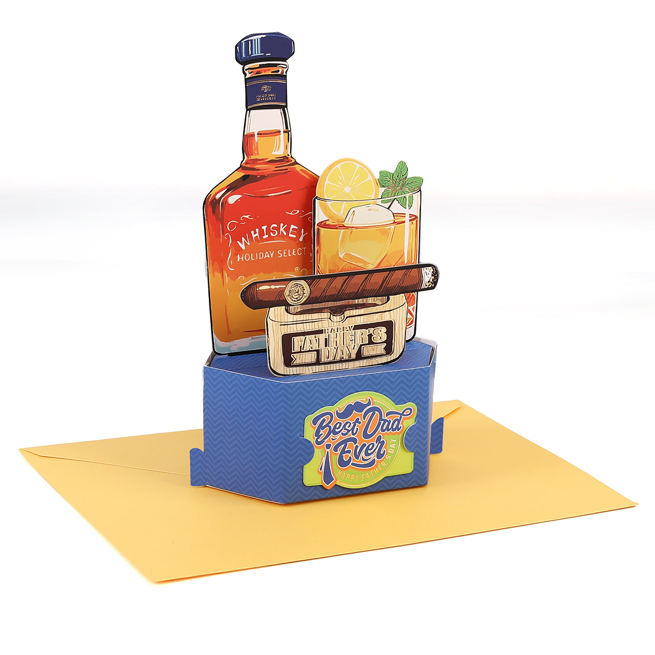 Best Dad Ever Whiskey Pop Up Card