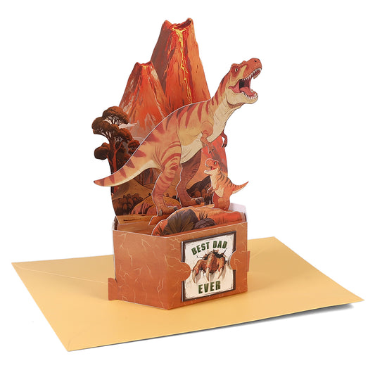 Best Dad Ever Dinosaur Pop Up Card