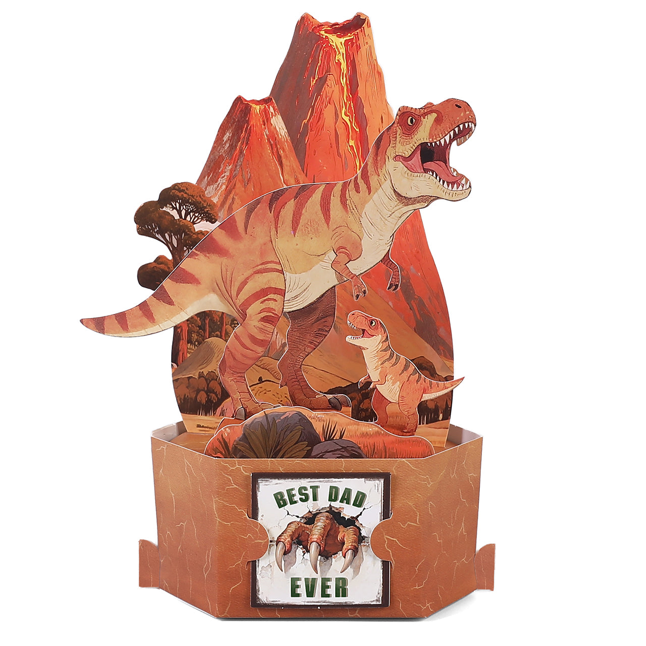 Best Dad Ever Dinosaur Pop Up Card