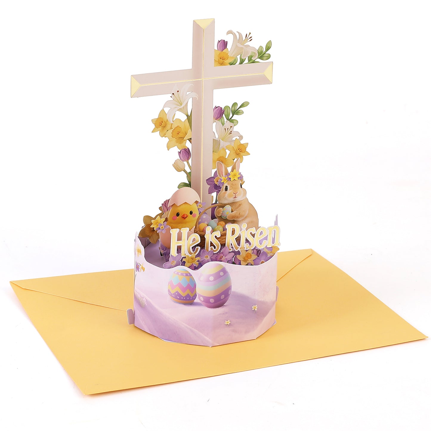 He is Risen Easter Cross Pop Up Card