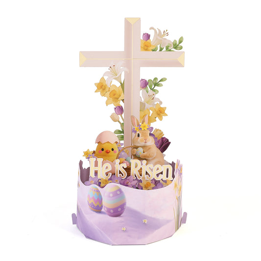 He is Risen Easter Cross Pop Up Card