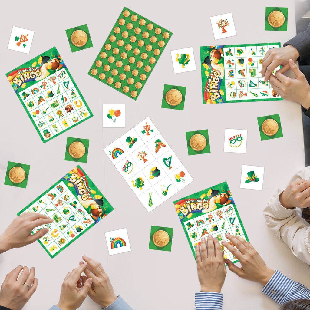 St. Patrick's Day Bingo Game Cards Set