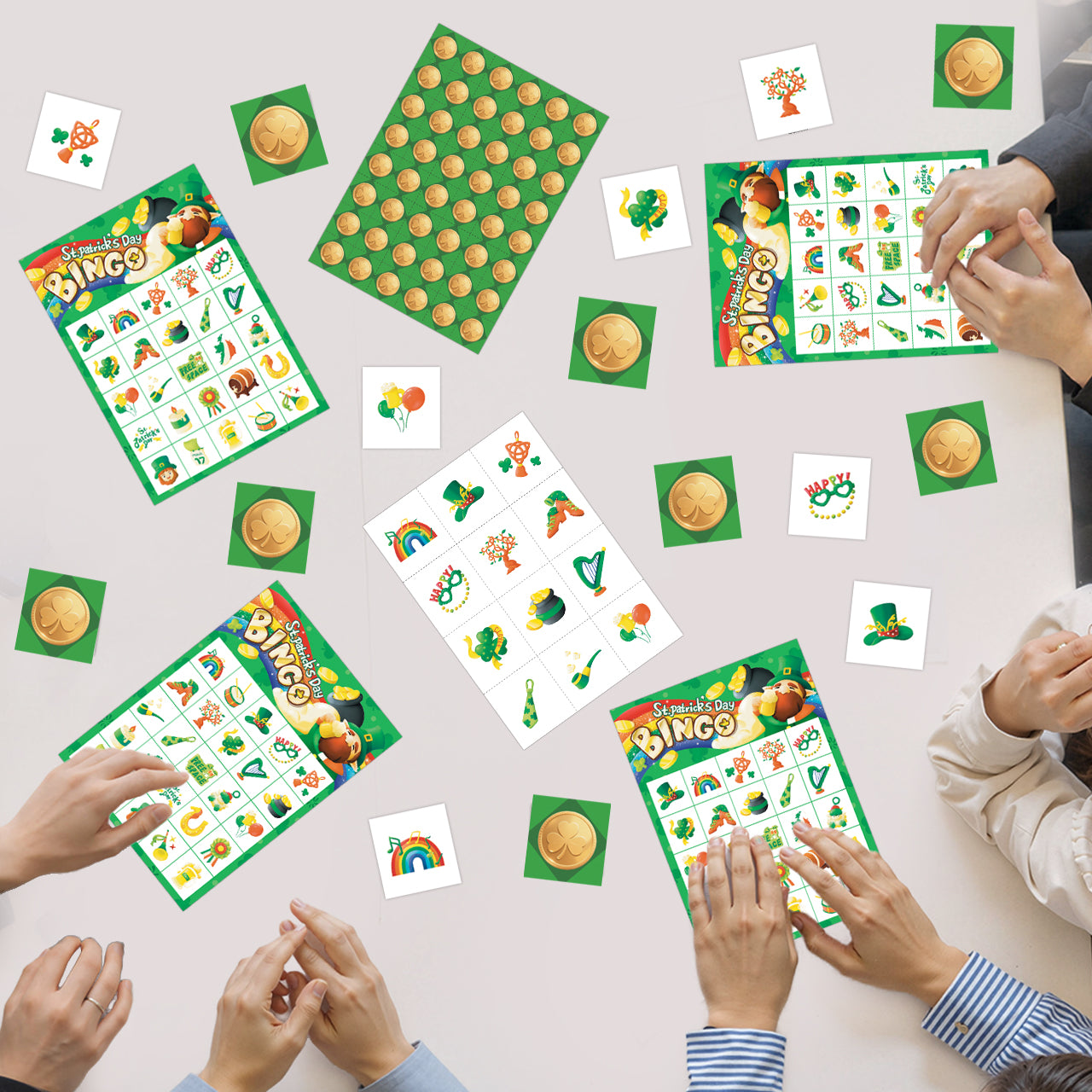 St. Patrick's Day Bingo Game Cards Set