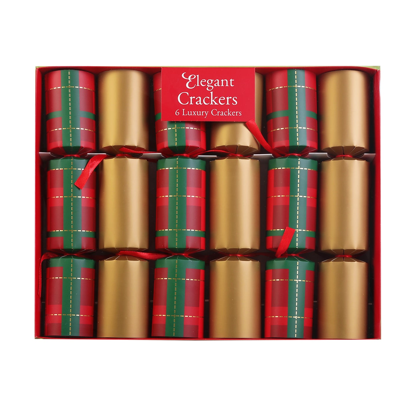 Luxury Plaid Christmas Crackers 12in - Set of 6