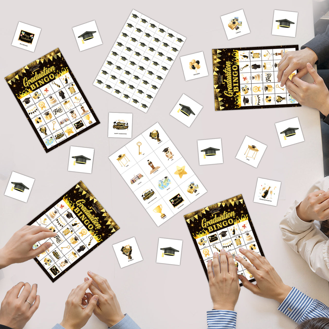 Graduation Bingo Game Cards Set