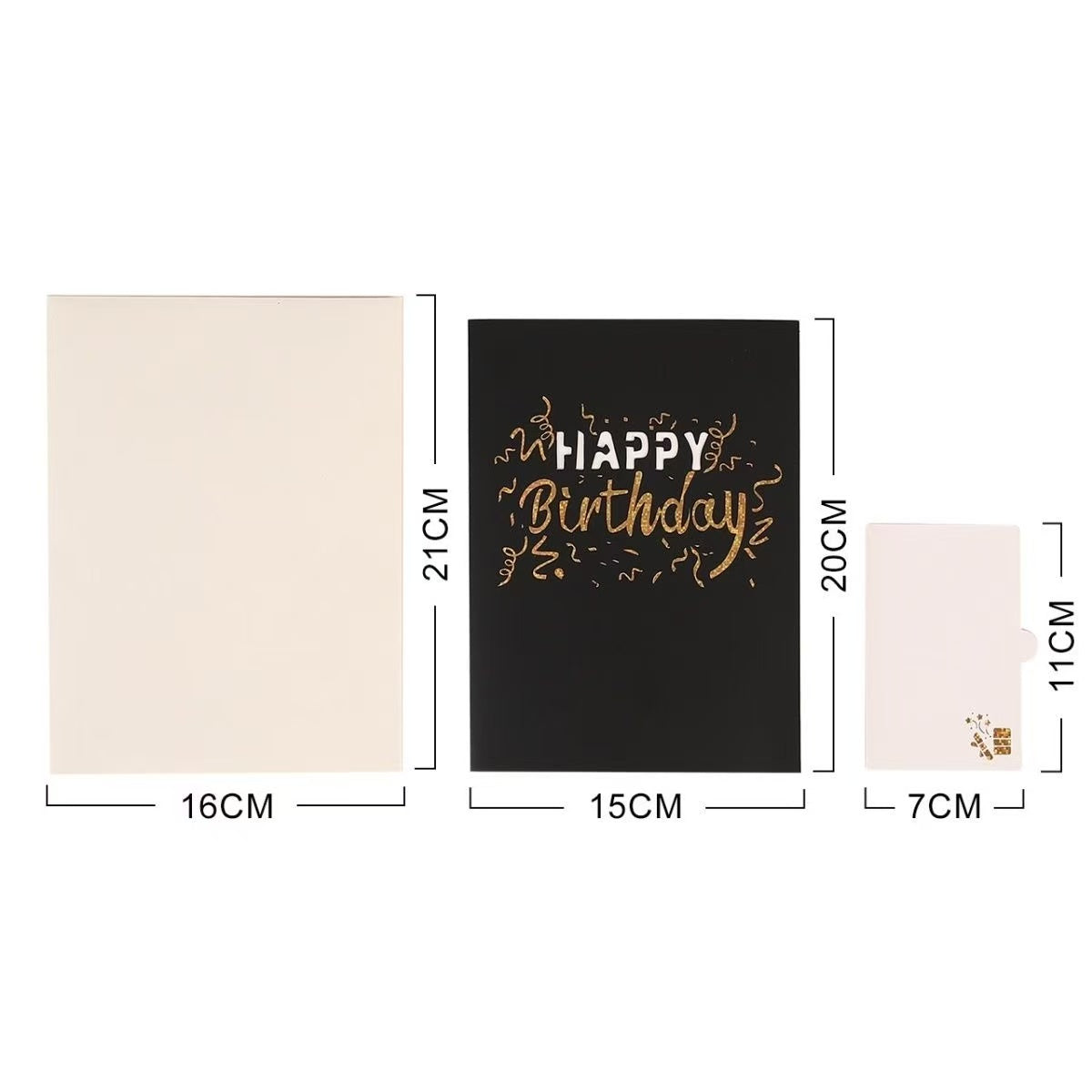 Black Gold 3D Pop-Up Birthday Card