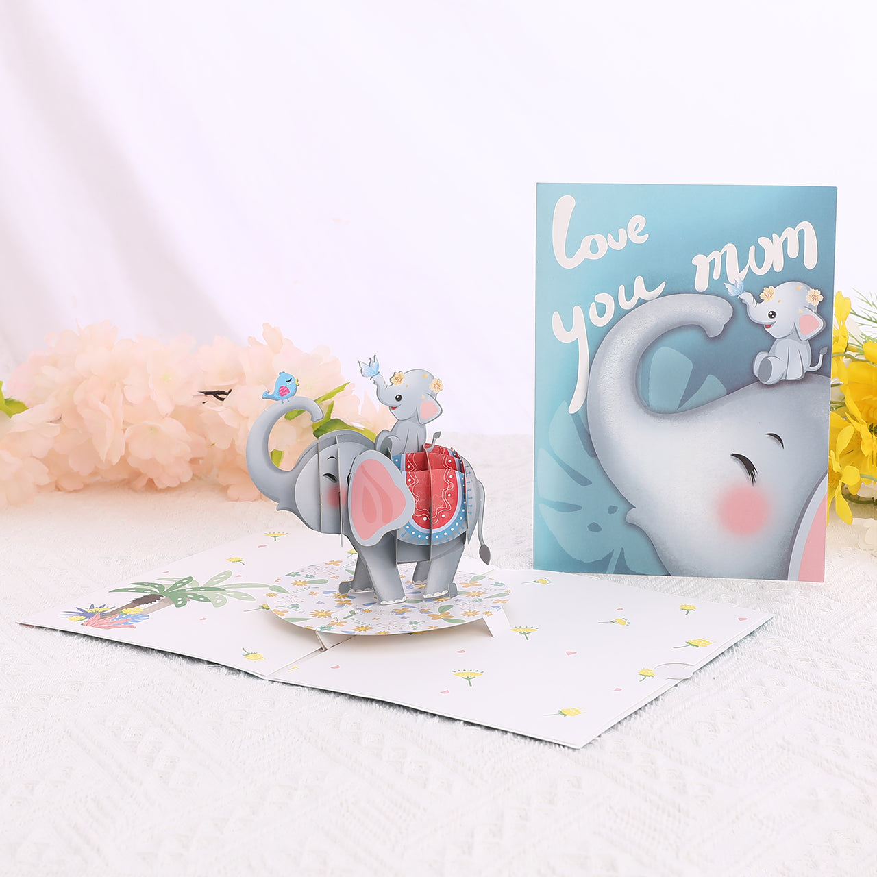 Love You Mum Elephant Pop Up Card