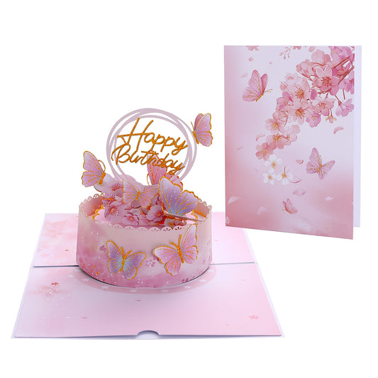 Butterfly Birthday Cake Pop Up Card