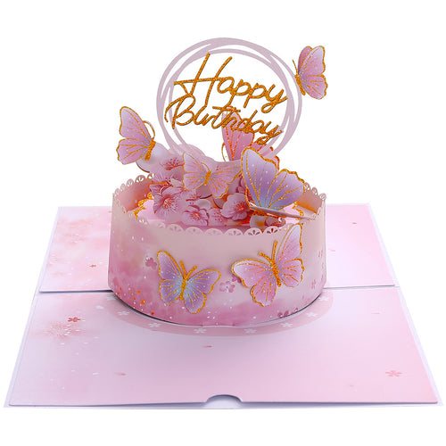 Butterfly Birthday Cake Pop-Up Card