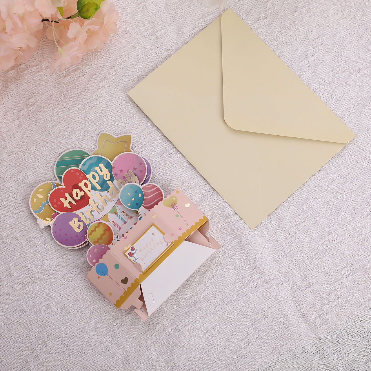 Birthday Colorful Balloon Pop Up Card