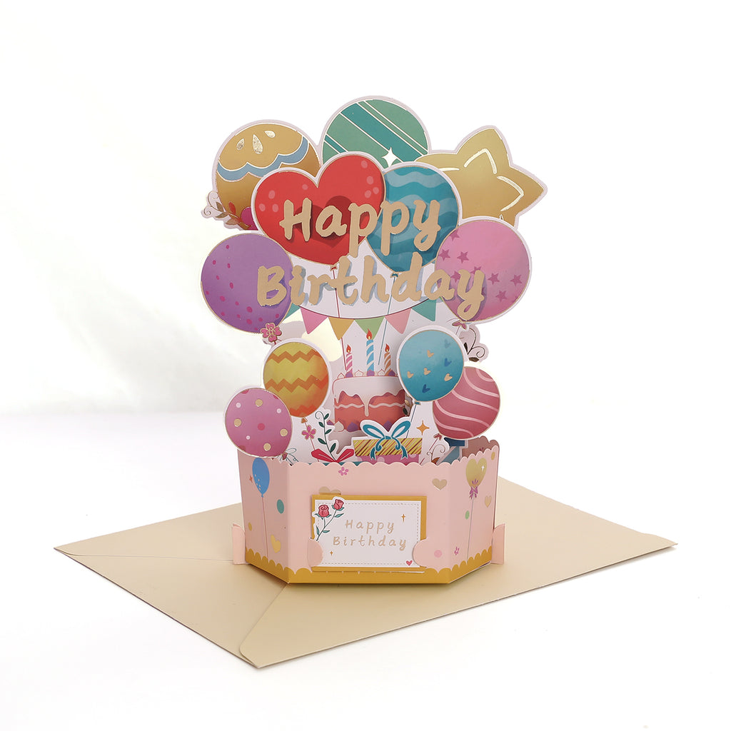 Birthday Colorful Balloon Pop-Up Card