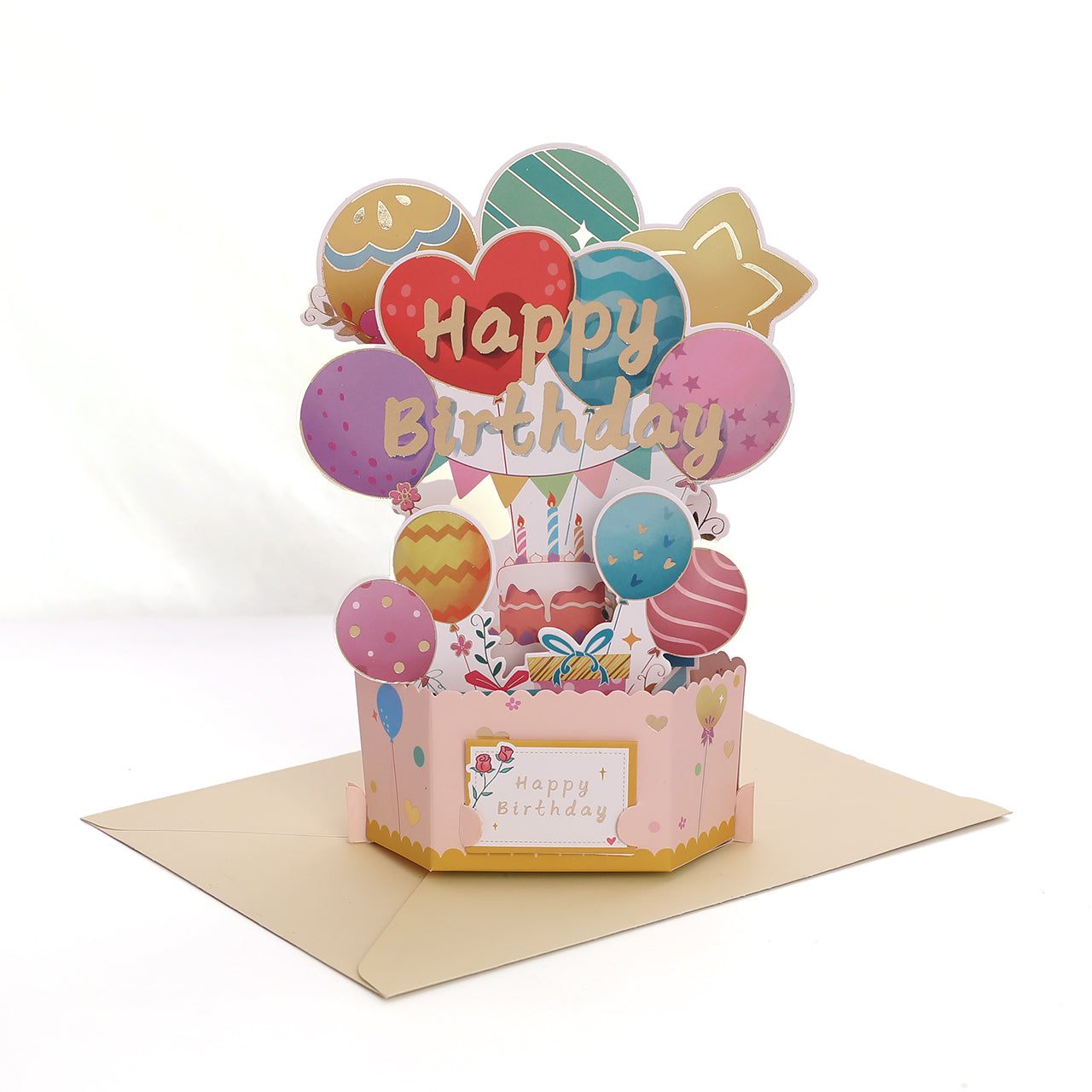 Birthday Colorful Balloon Pop Up Card