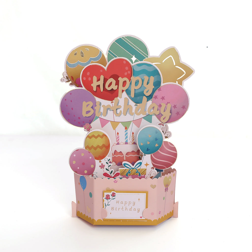 Birthday Colorful Balloon Pop-Up Card