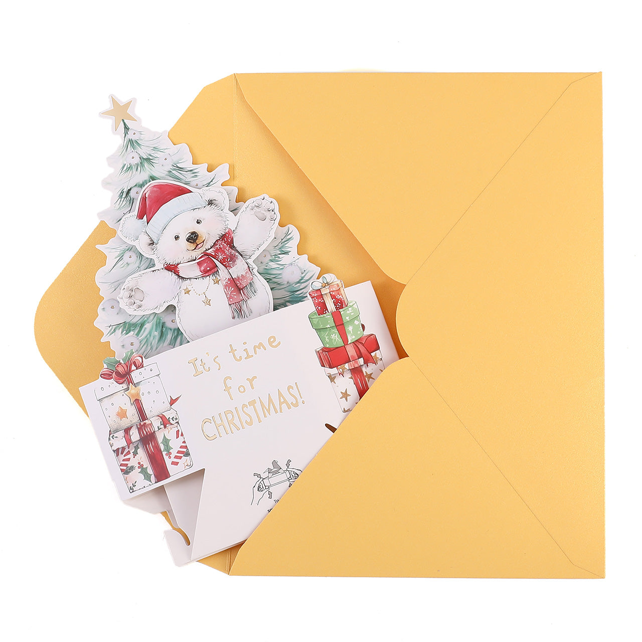 Polar Bear Christmas Pop Up Card