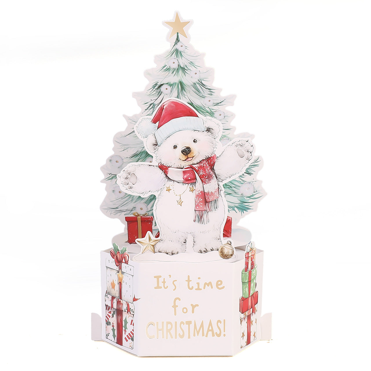 Polar Bear Christmas Pop Up Card