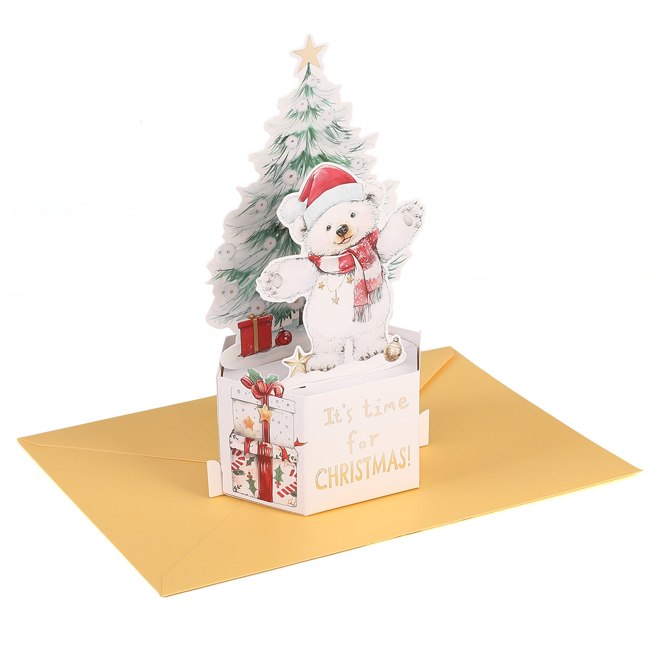 Polar Bear Christmas Pop Up Card