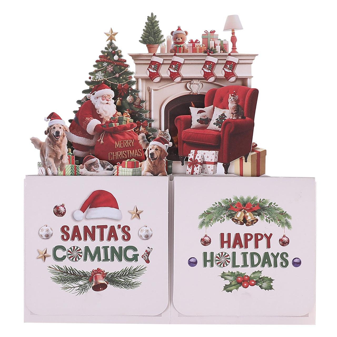 Santa's Coming Christmas Pop Up  Card